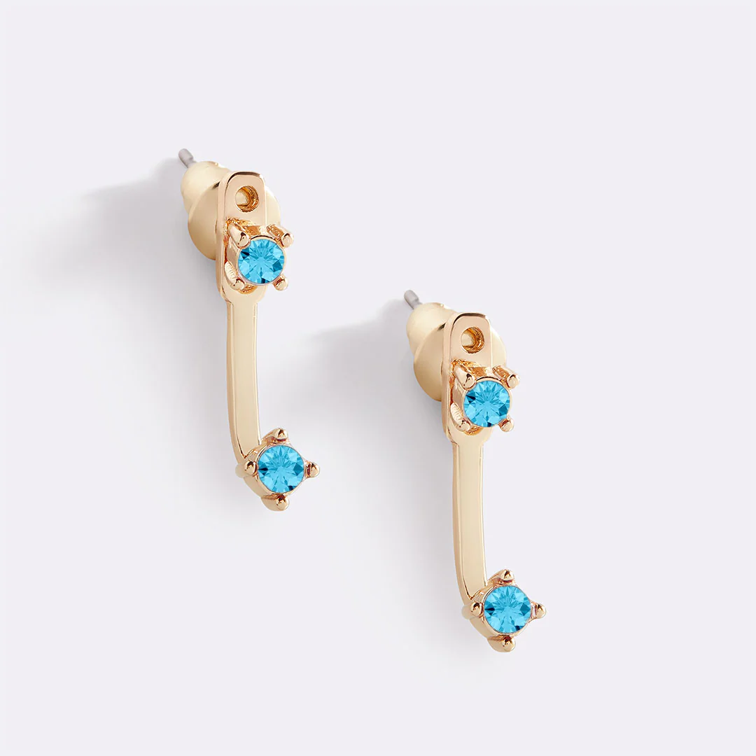 Birthstone Drop Ear Jacket Earrings - Image 31