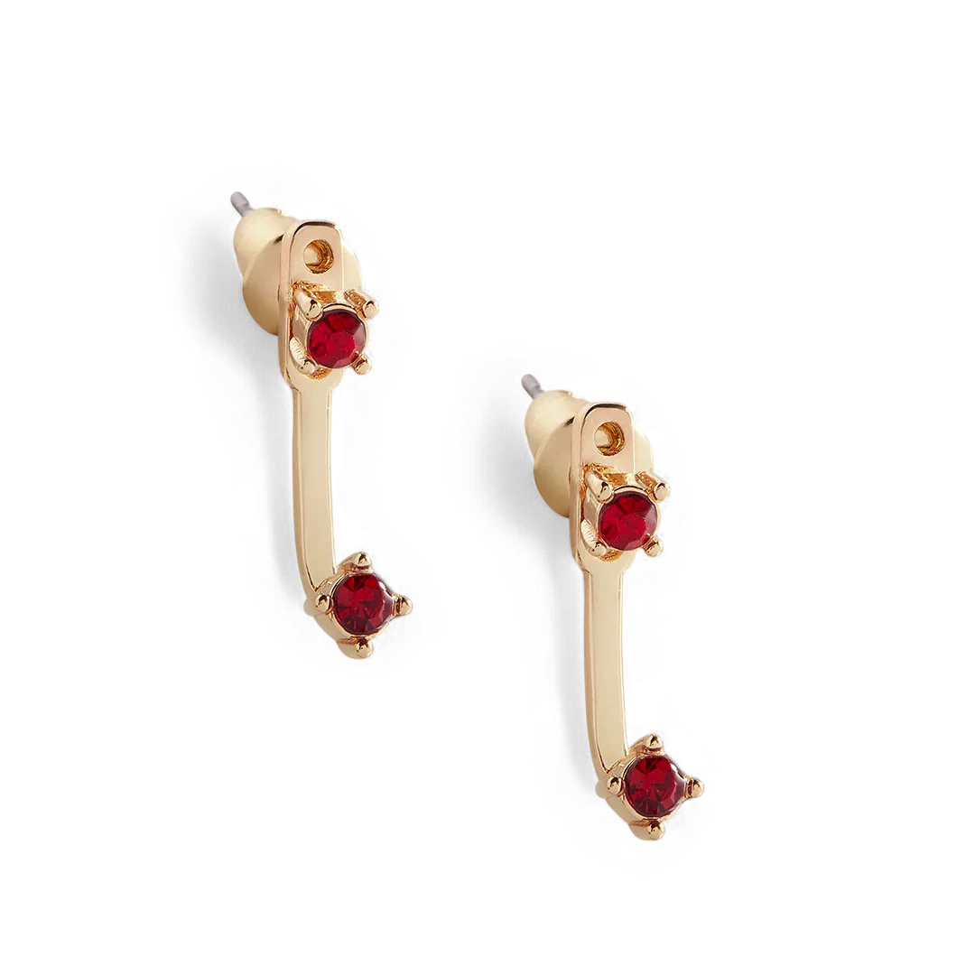 Birthstone Drop Ear Jacket Earrings - Image 37