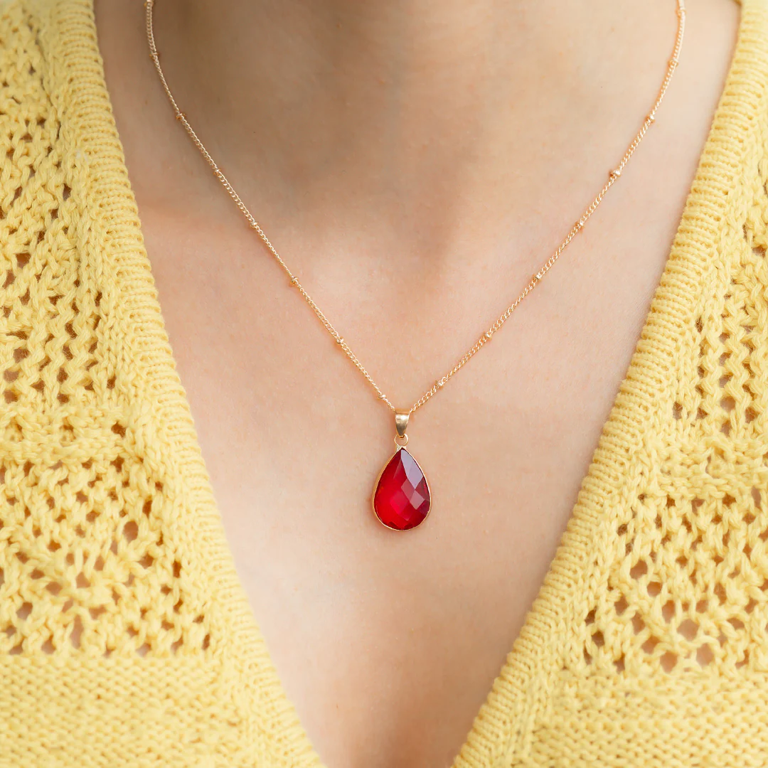 Birthstone Drop Pendant Necklace - Image 7