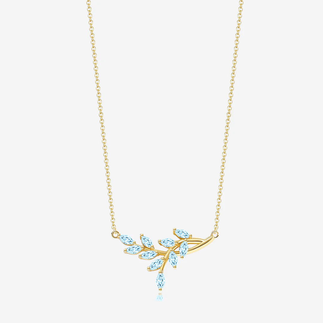 Birthstone Leaf Pendant Necklace - Image 10