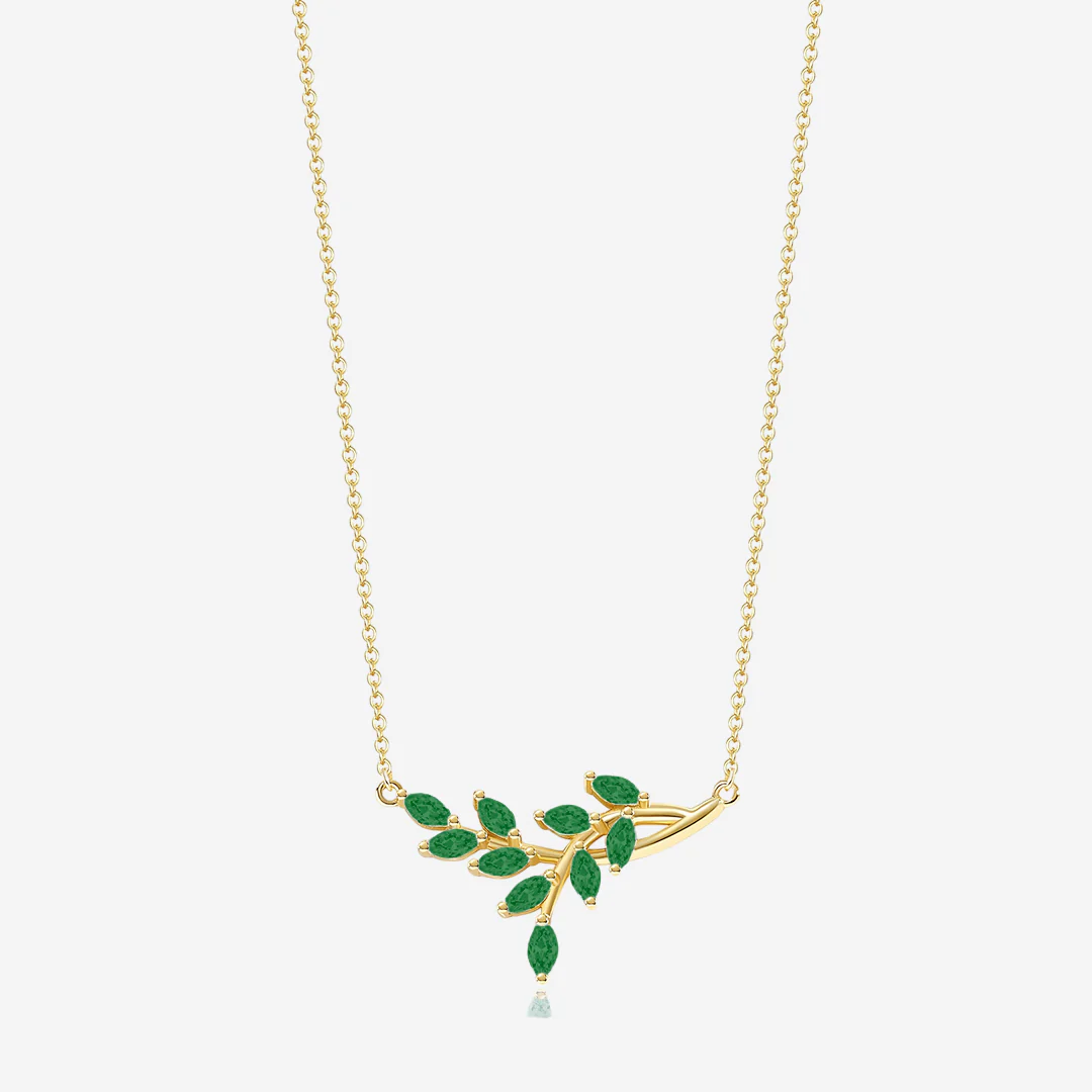 Birthstone Leaf Pendant Necklace - Image 12