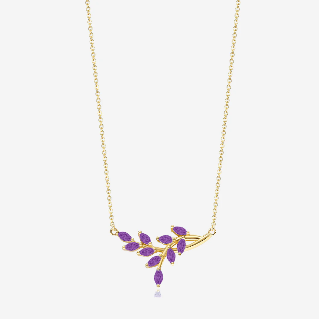 Birthstone Leaf Pendant Necklace - Image 13