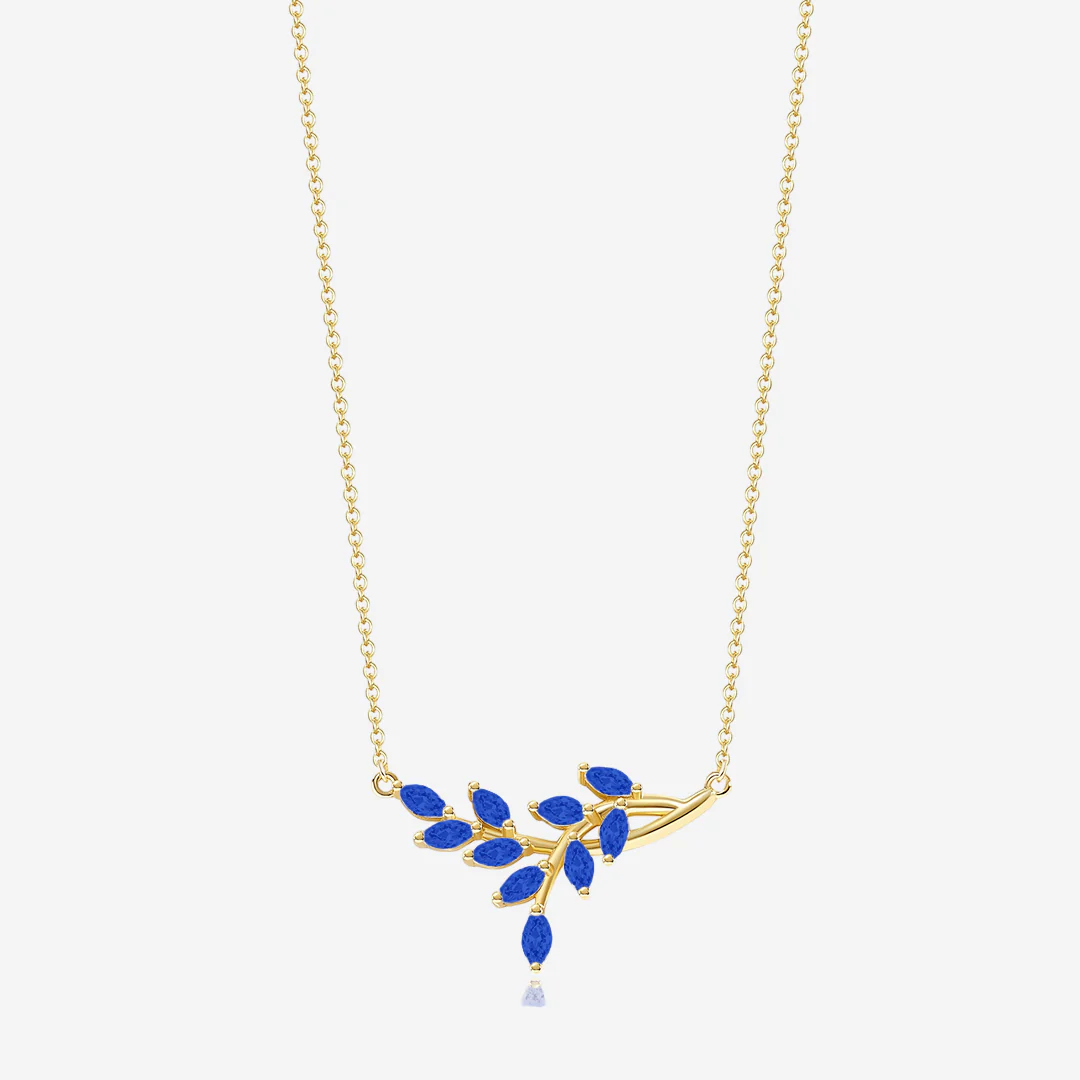 Birthstone Leaf Pendant Necklace - Image 16