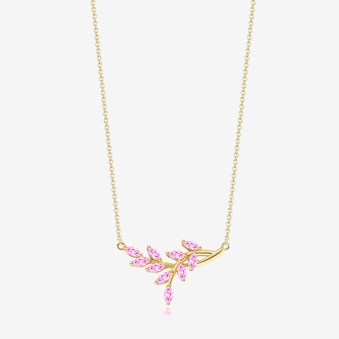 Birthstone Leaf Pendant Necklace - Image 17