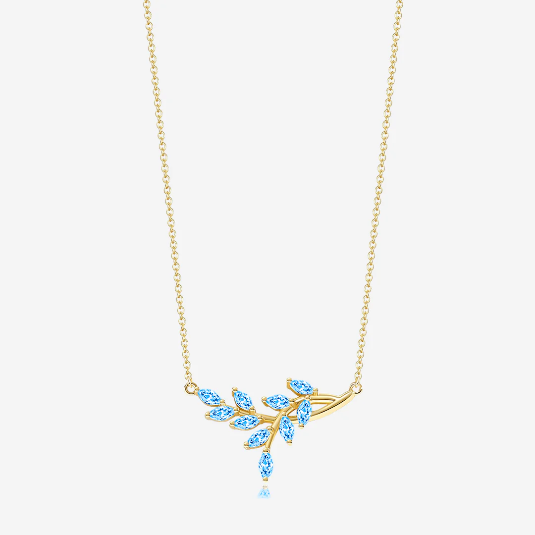 Birthstone Leaf Pendant Necklace - Image 19
