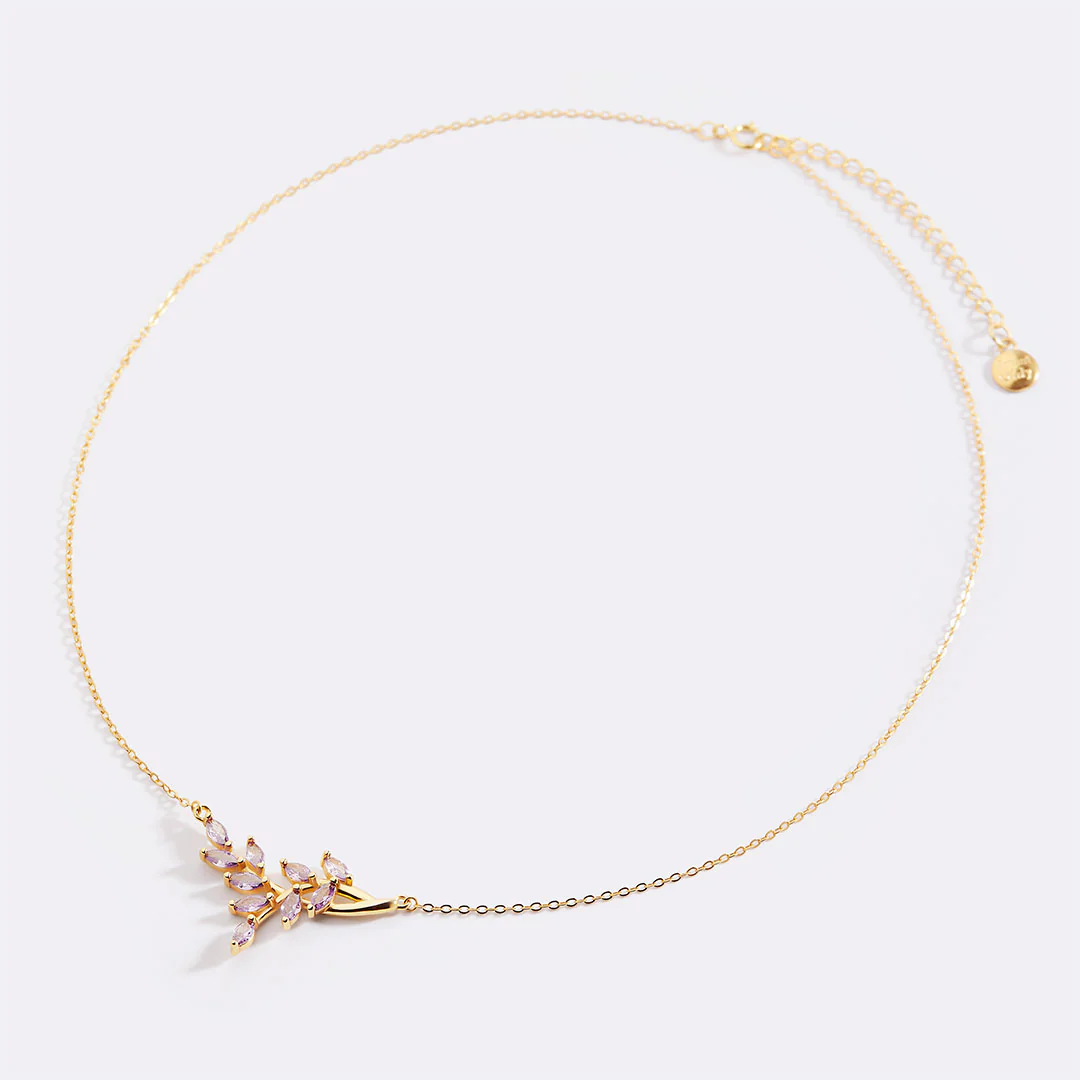 Birthstone Leaf Pendant Necklace - Image 23