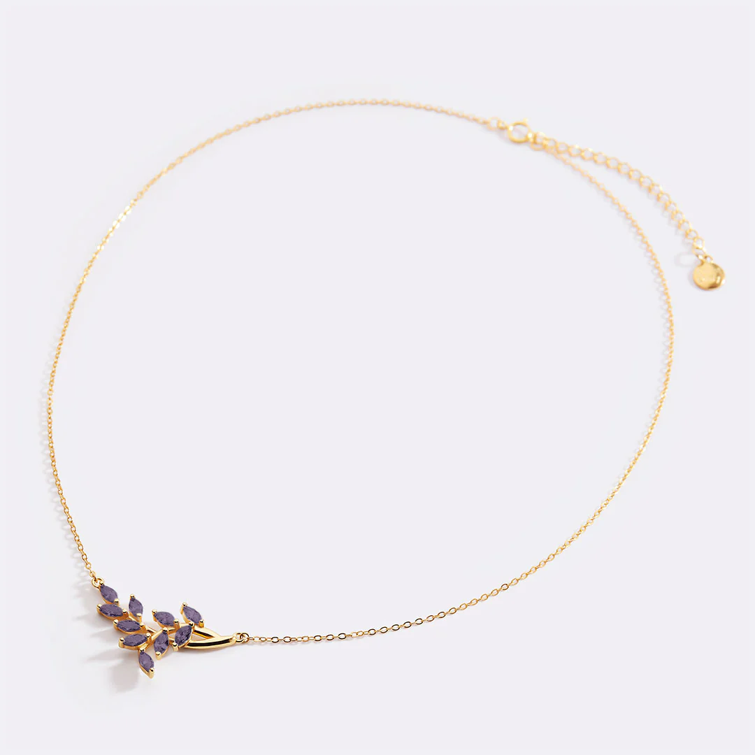 Birthstone Leaf Pendant Necklace - Image 28