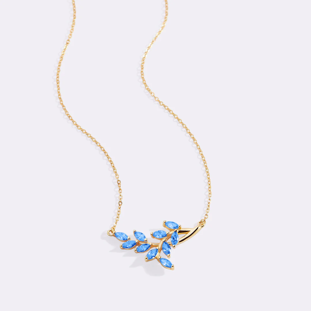 Birthstone Leaf Pendant Necklace - Image 30