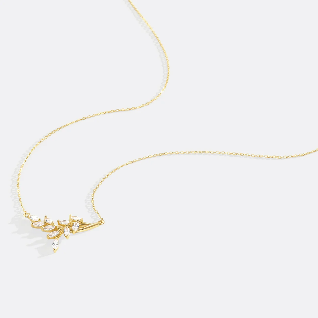 Birthstone Leaf Pendant Necklace - Image 4