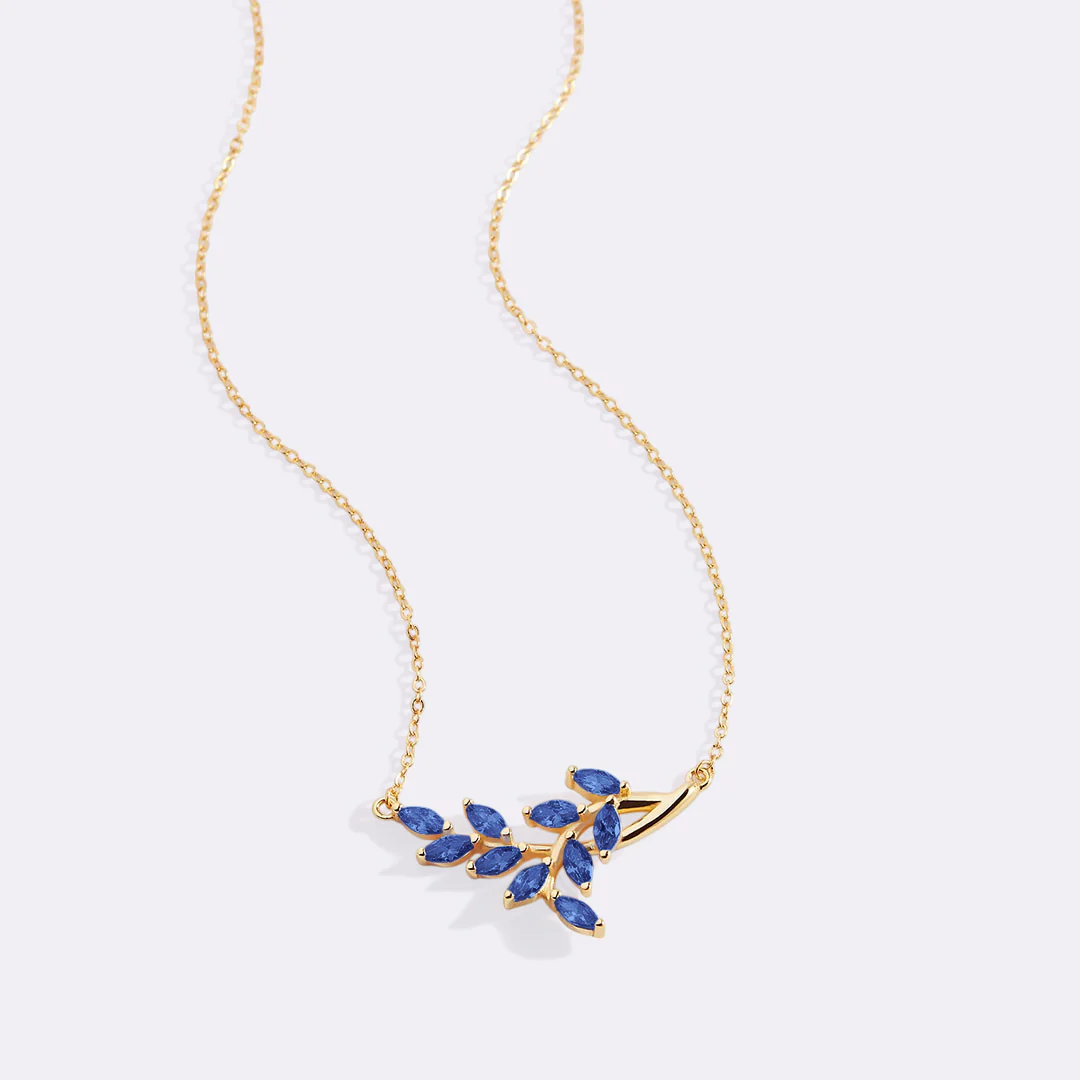 Birthstone Leaf Pendant Necklace - Image 40