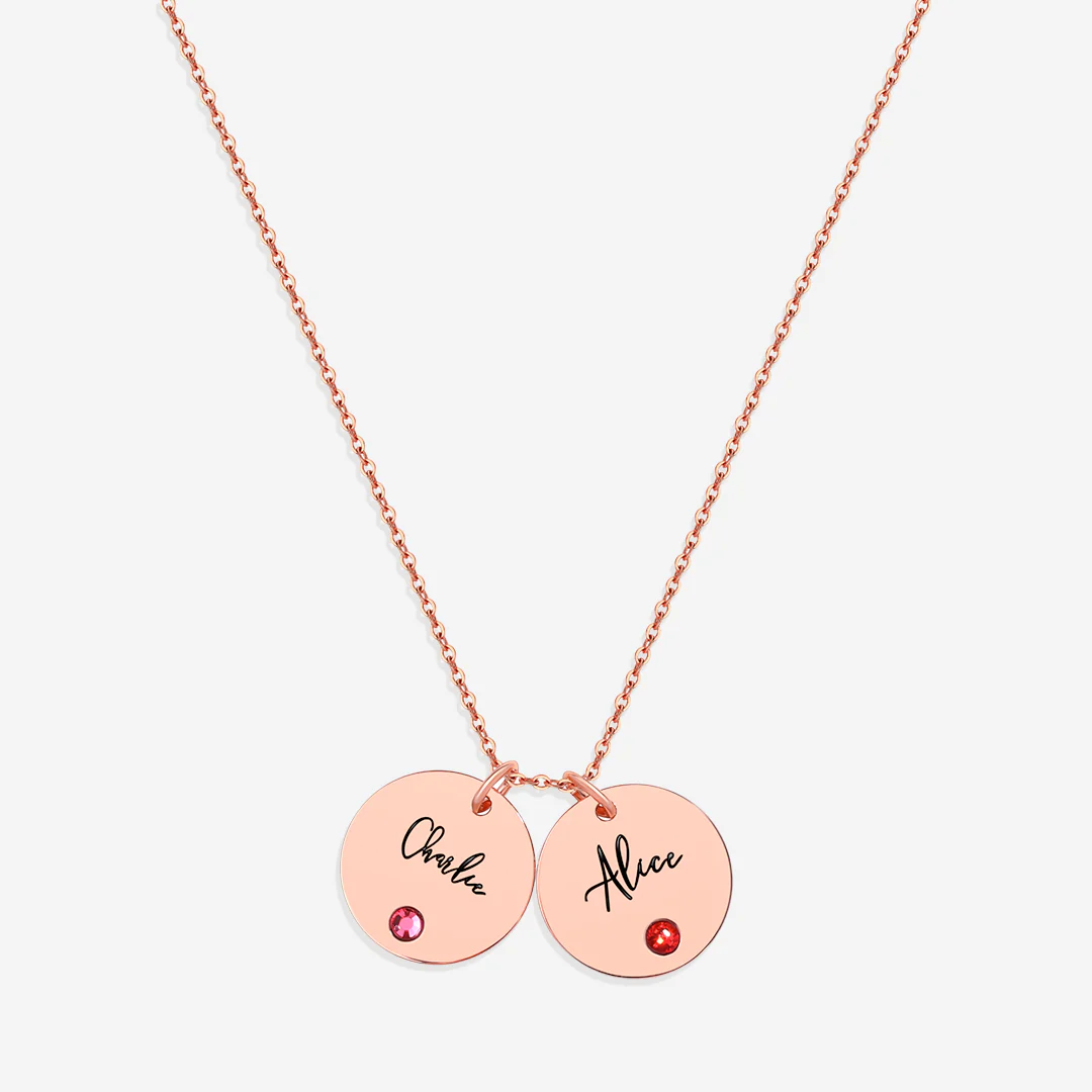 Birthstone Disc Name Necklace - Image 4