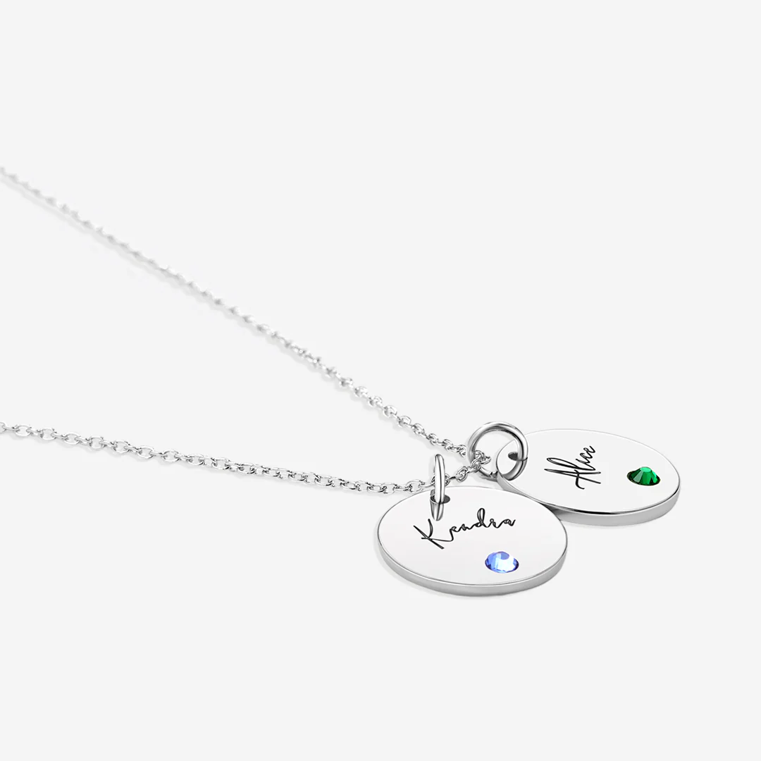 Birthstone Disc Name Necklace - Image 5