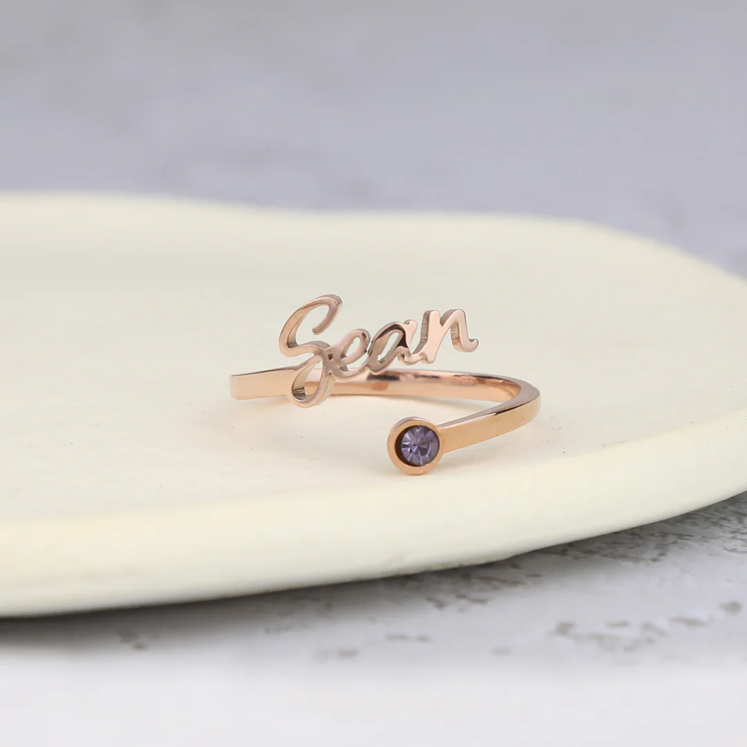 Custom Name Birthstone Ring - Image 16