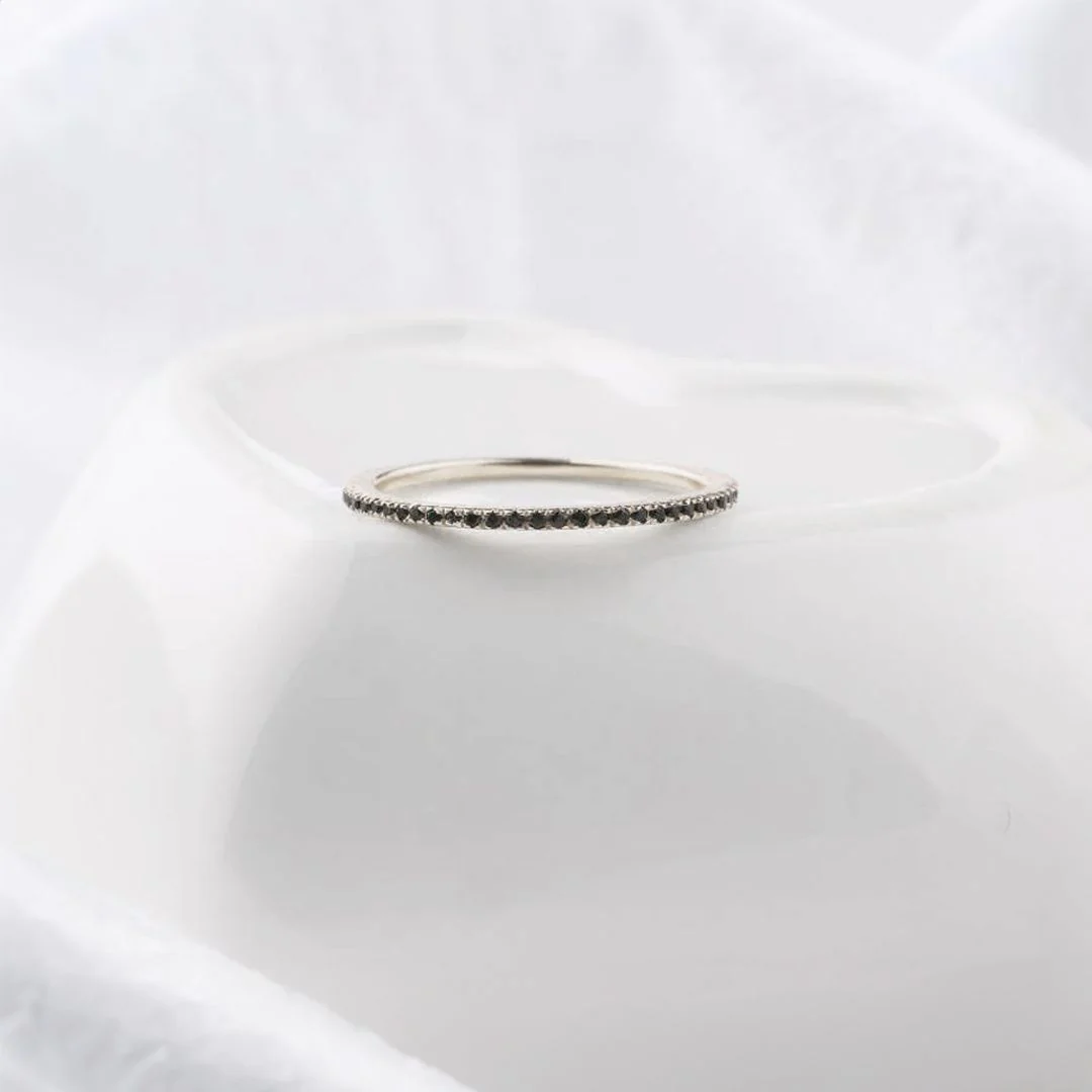 Black Diamond Eternity Stacking Ring - Image 15