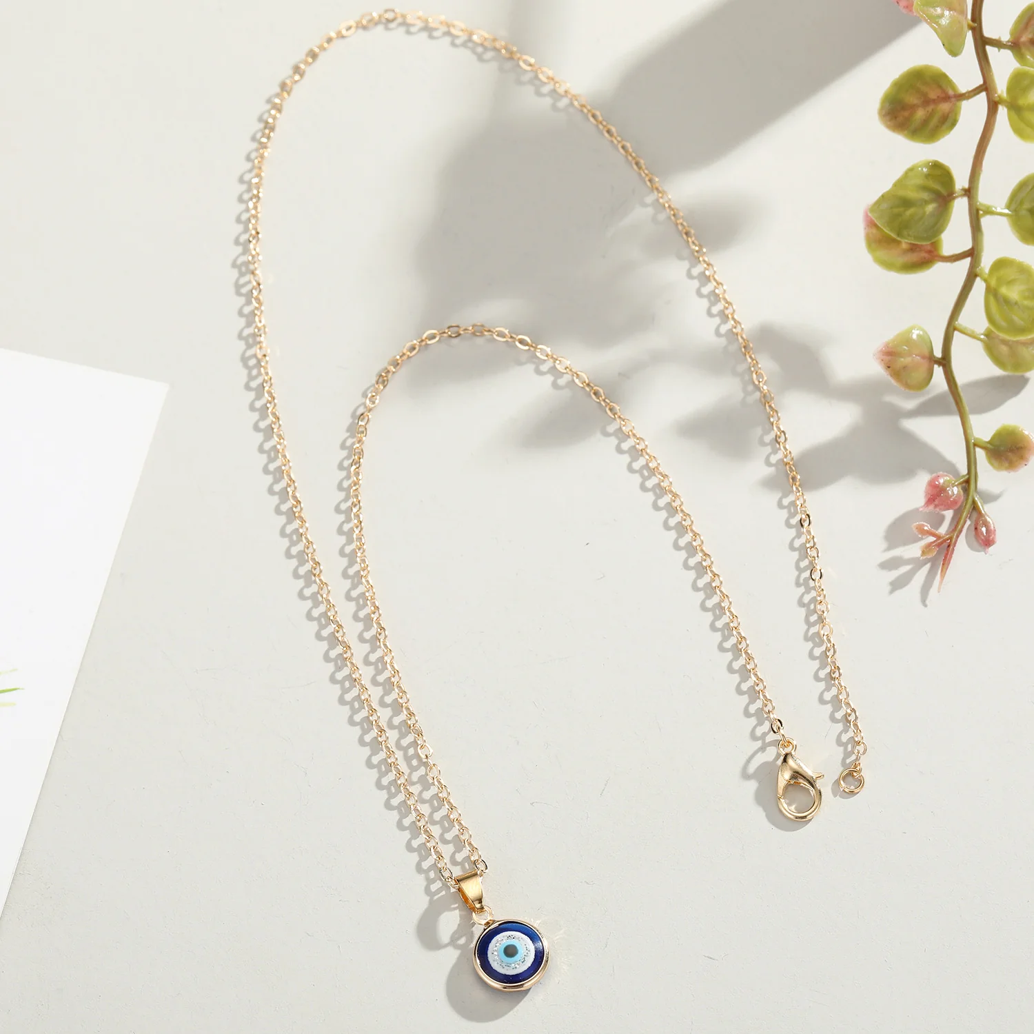 Dainty Boho Evil Eye Charm Necklace - Image 9