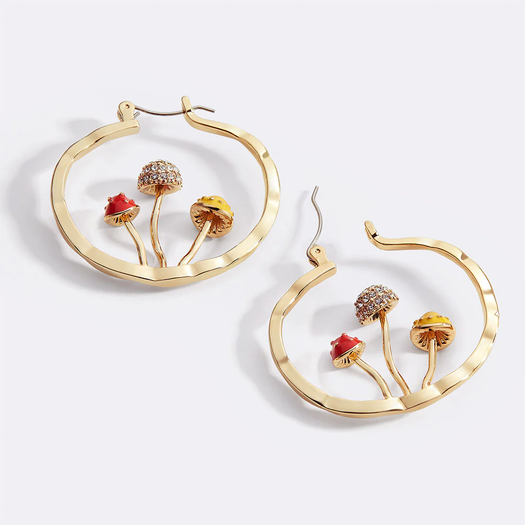 Boho Mushroom Hoop Earrings - Image 17