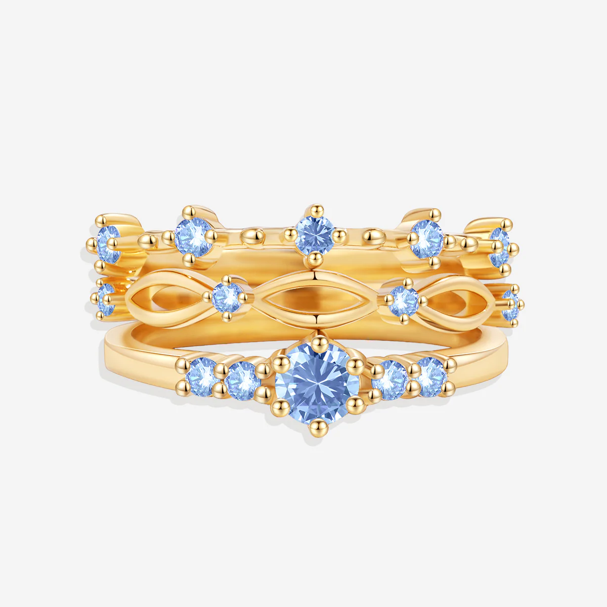 Braided Birthstone Stacking Ring Set - Image 6