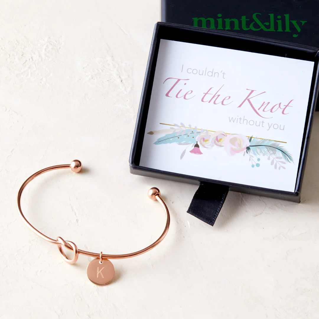 Personalized Tie the Knot Bracelet • Bridesmaid Gift Bracelet - Image 21