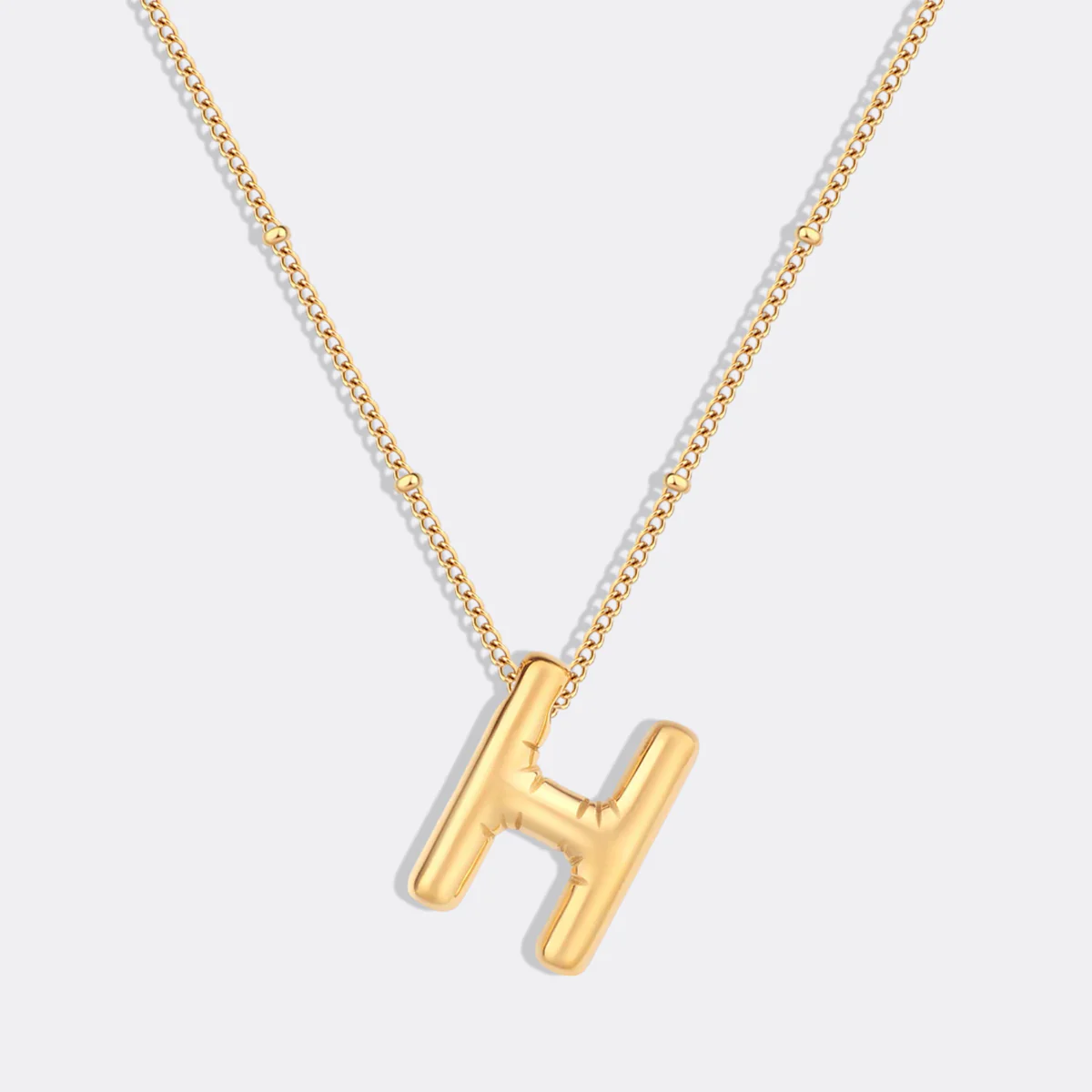 Balloon Initial Necklace with Satellite Chain - Image 15