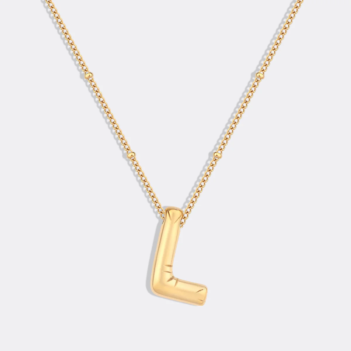 Balloon Initial Necklace with Satellite Chain - Image 19