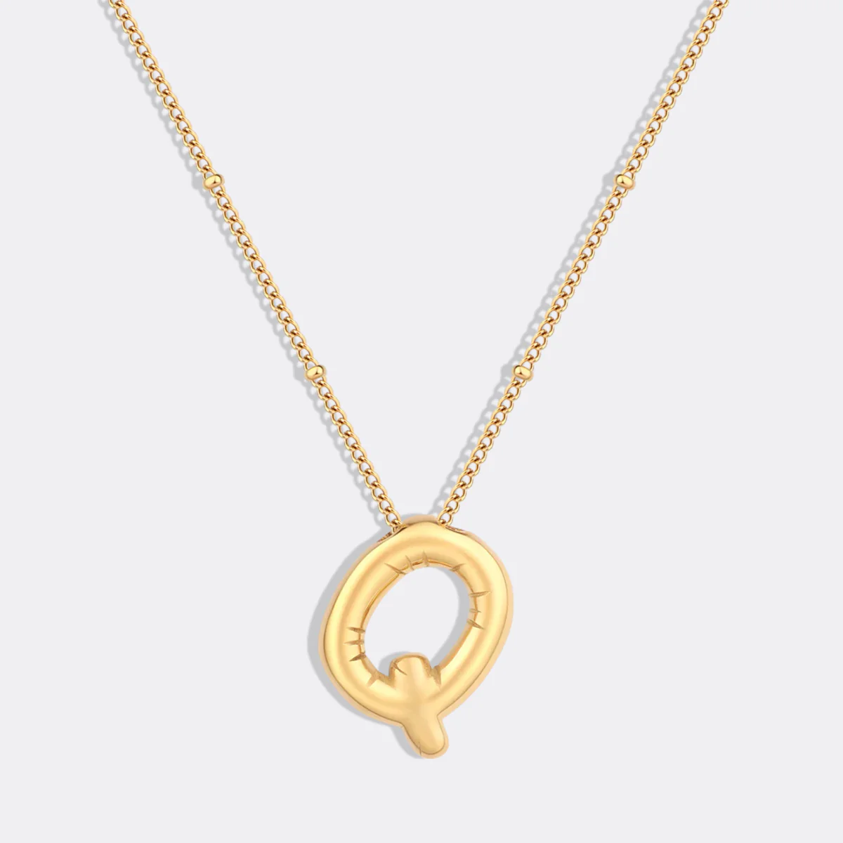 Balloon Initial Necklace with Satellite Chain - Image 24