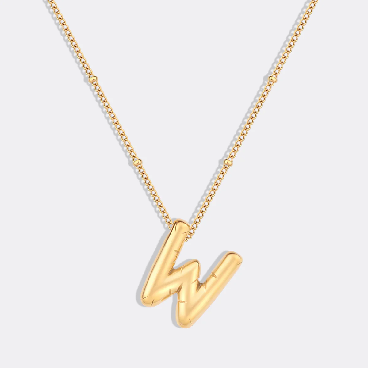Balloon Initial Necklace with Satellite Chain - Image 30