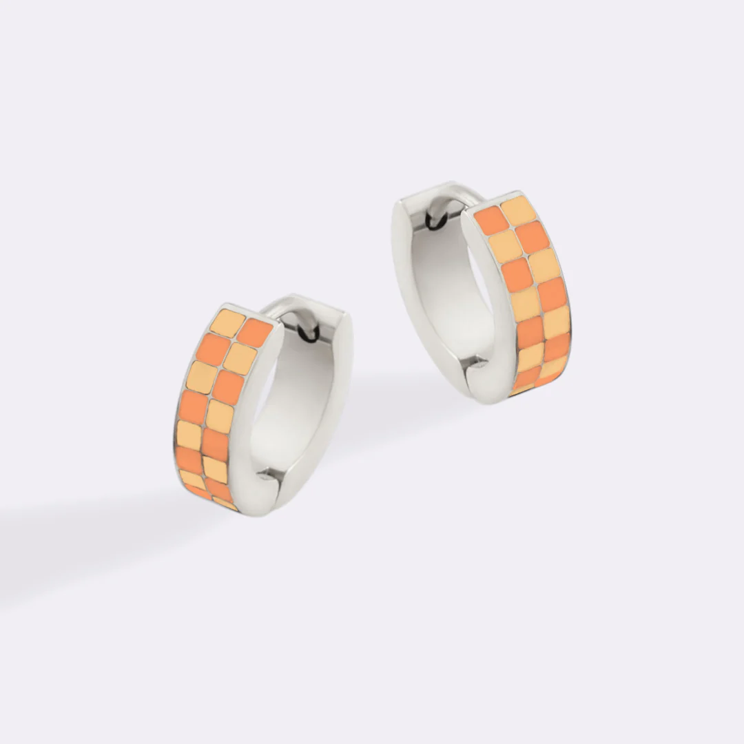 Checkered Hoop Earrings - Image 32