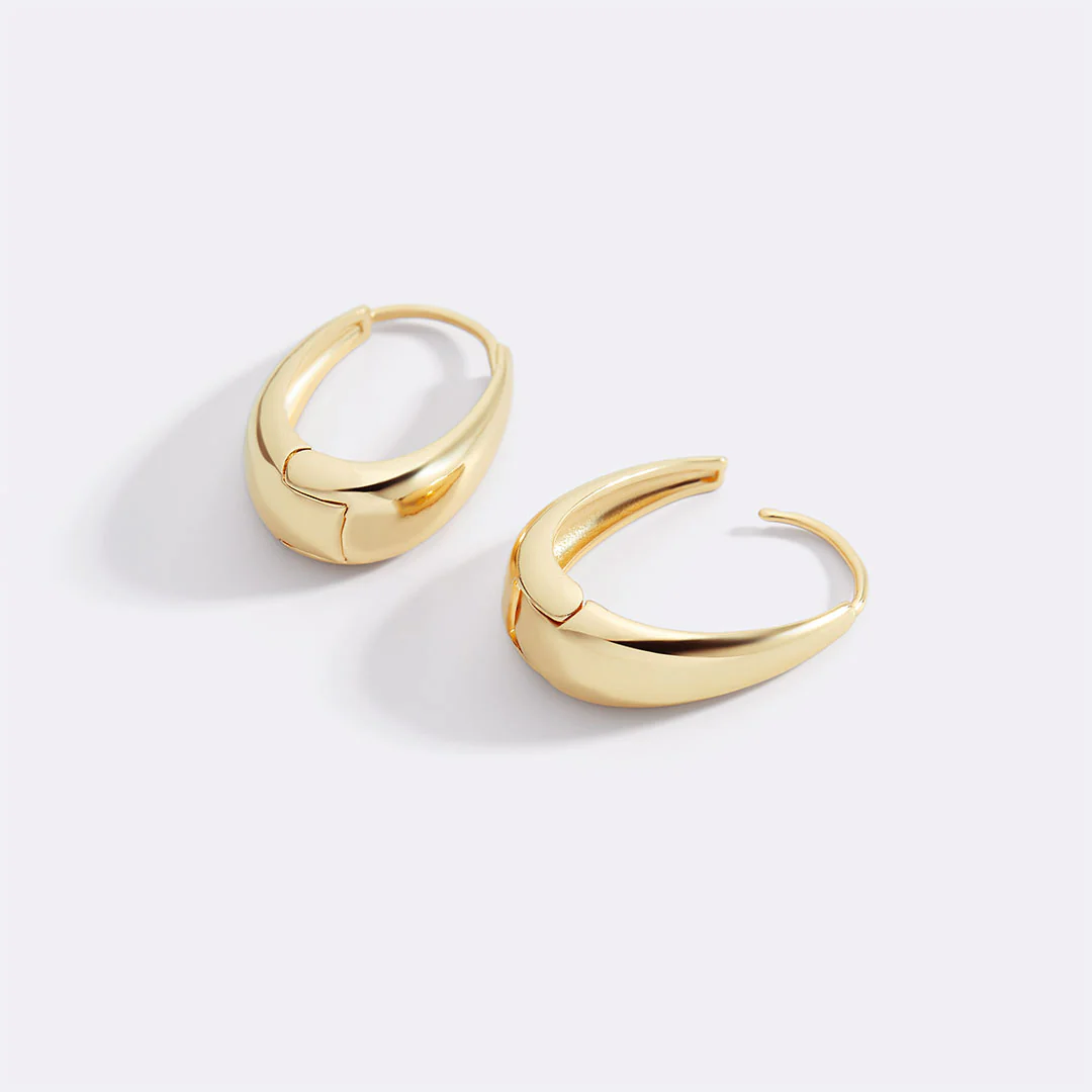 Chunky Teardrop Hoop Earrings - Image 4
