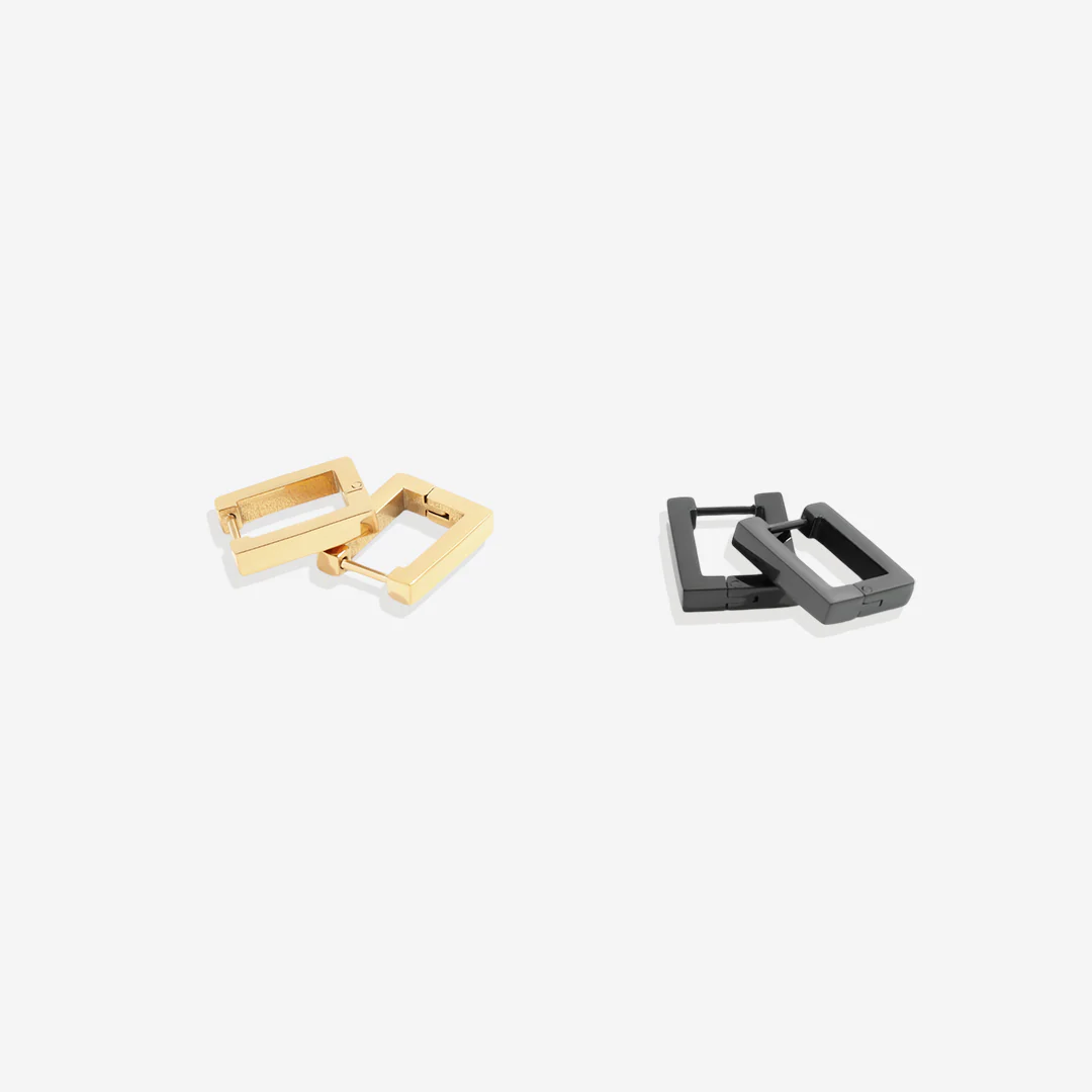 Chunky Square Huggie Earrings - Image 10