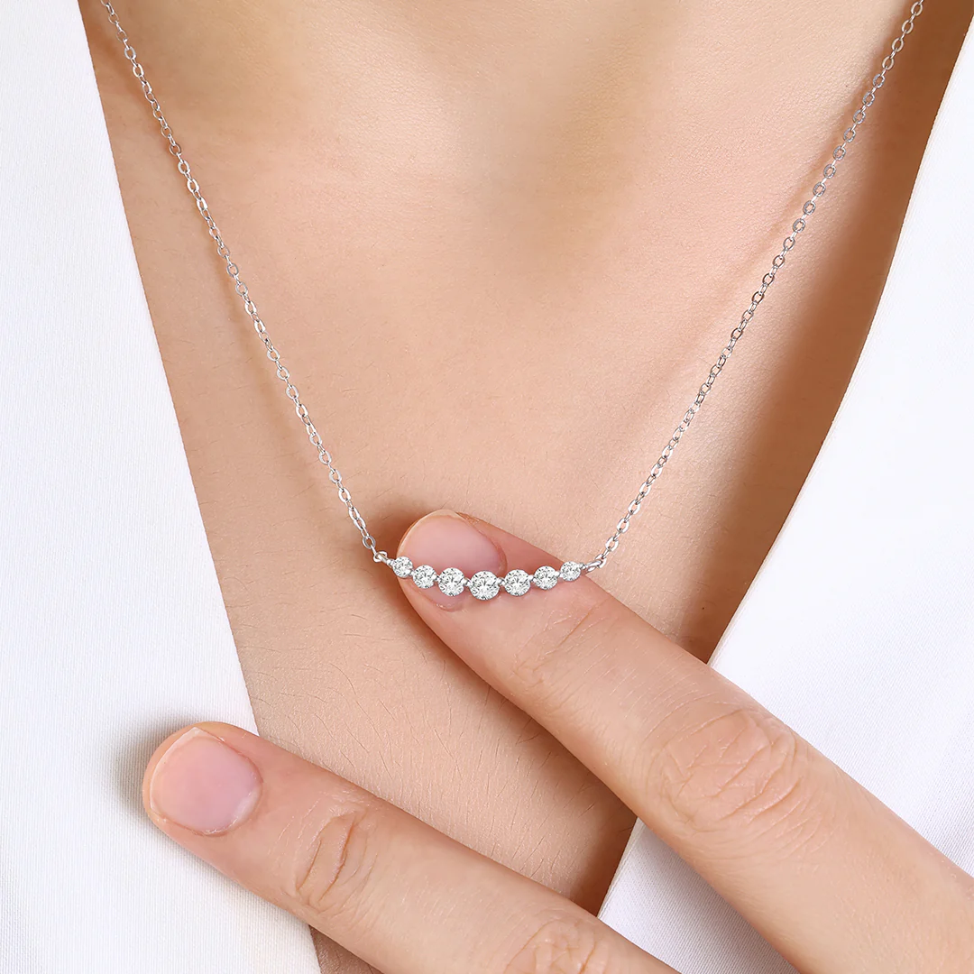 Classic Arc Diamond Necklace - Image 10