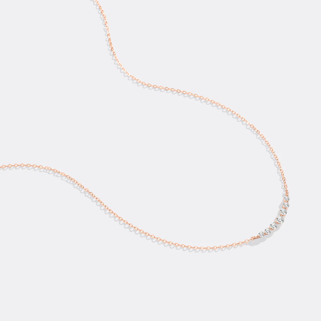 Classic Arc Diamond Necklace - Image 8