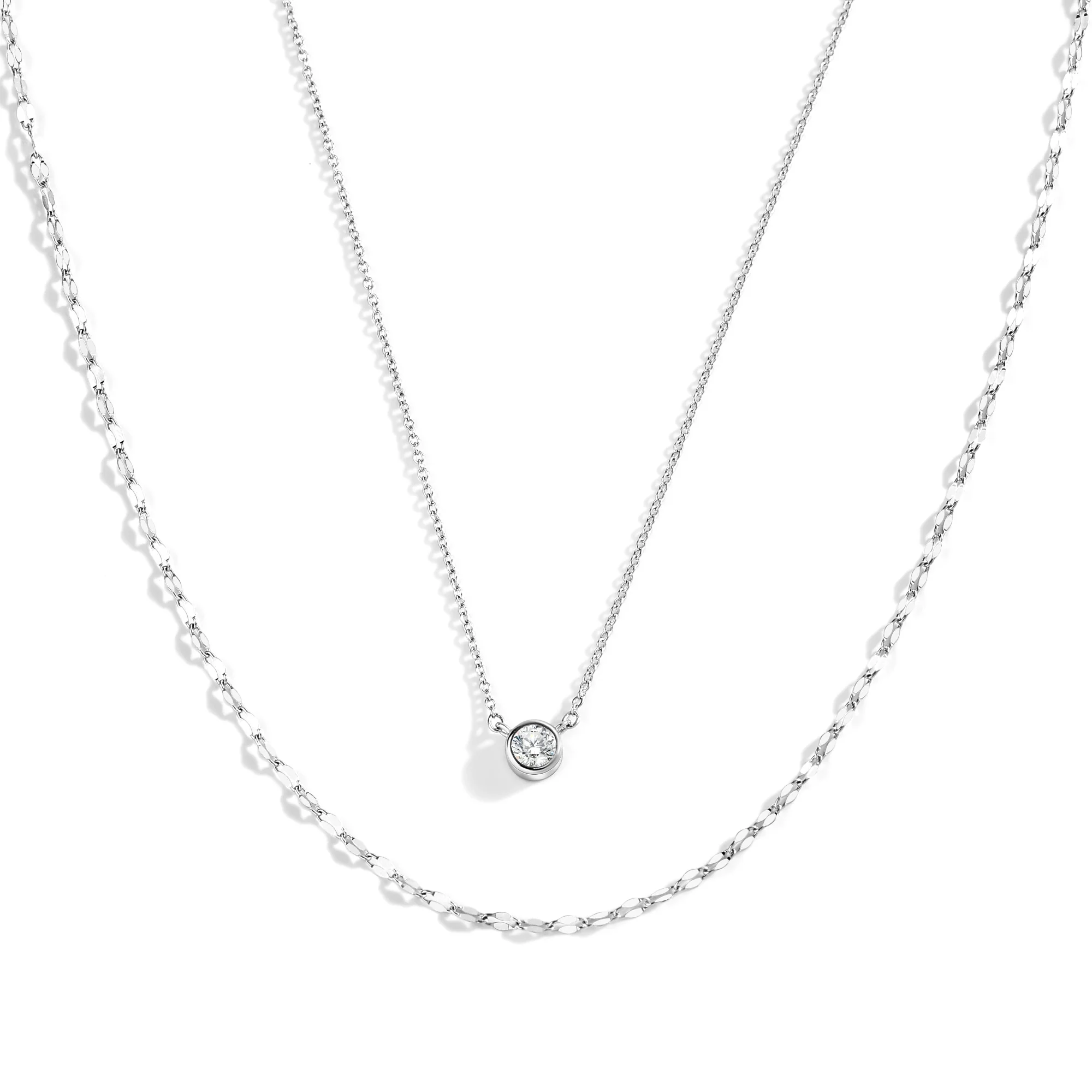 Classic Bezel Necklace and Petal Chain Set - Image 6