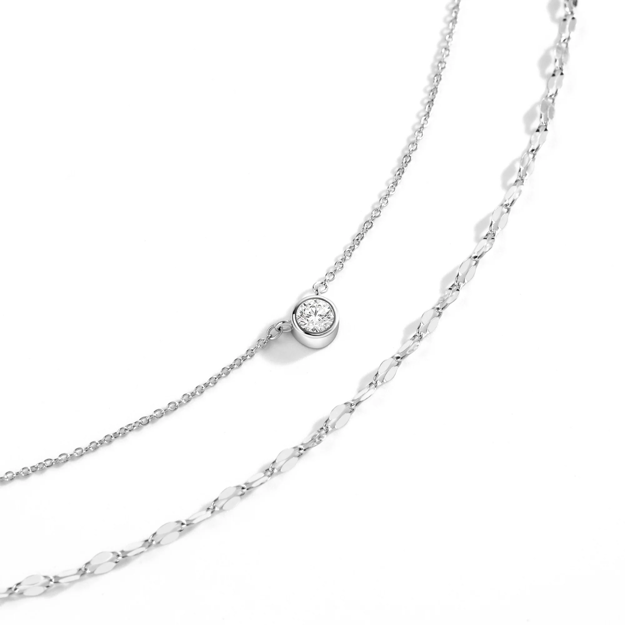 Classic Bezel Necklace and Petal Chain Set - Image 7