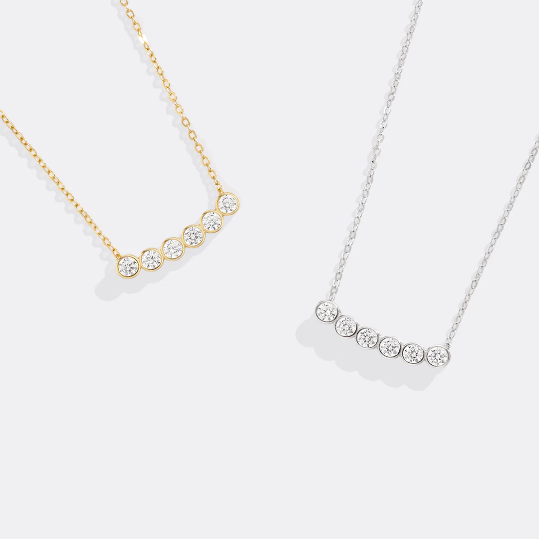 Classic Bezel-Set Diamond Necklace - Image 6