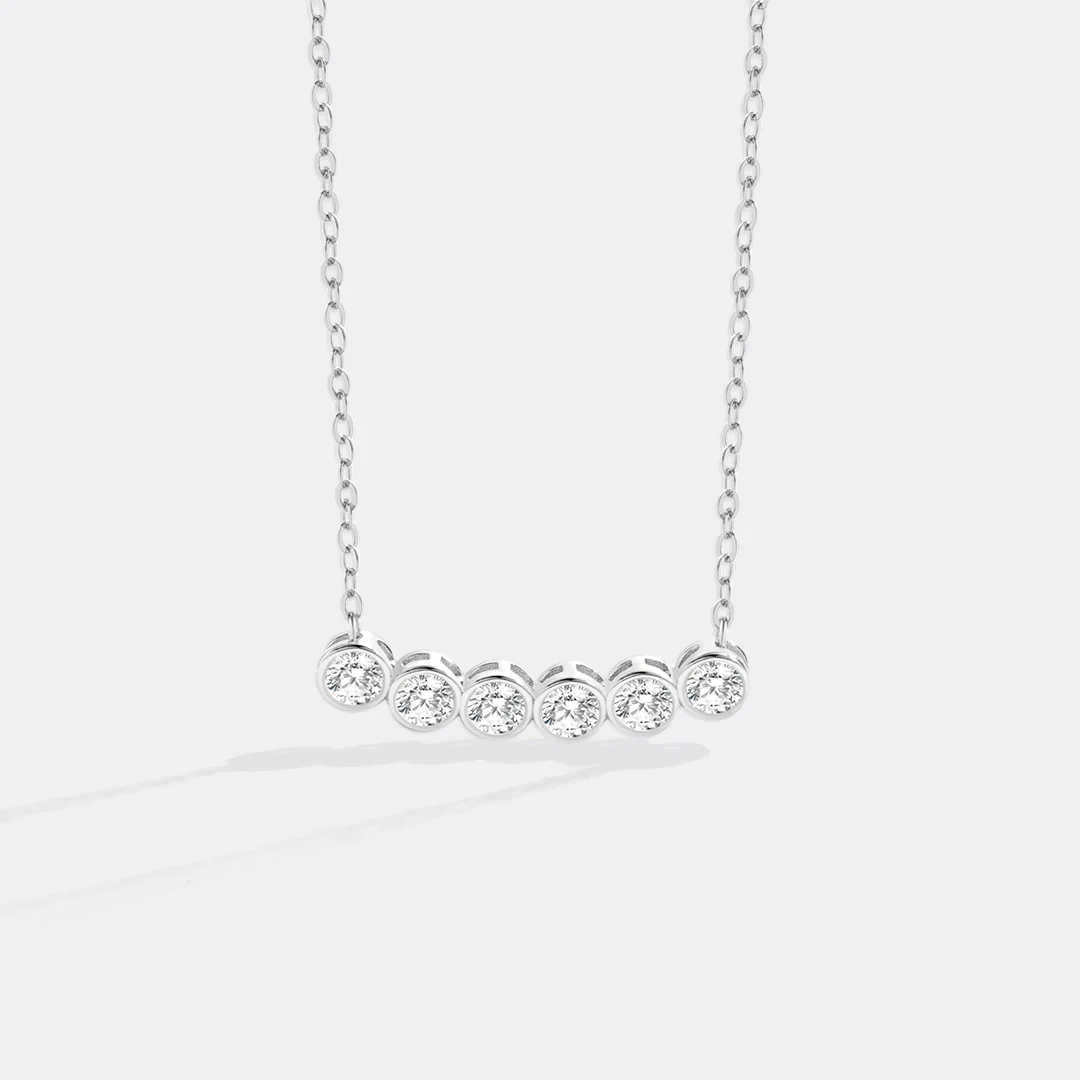 Classic Bezel-Set Diamond Necklace - Image 8