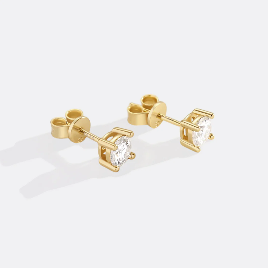 Classic Diamond Stud Earrings - Image 11