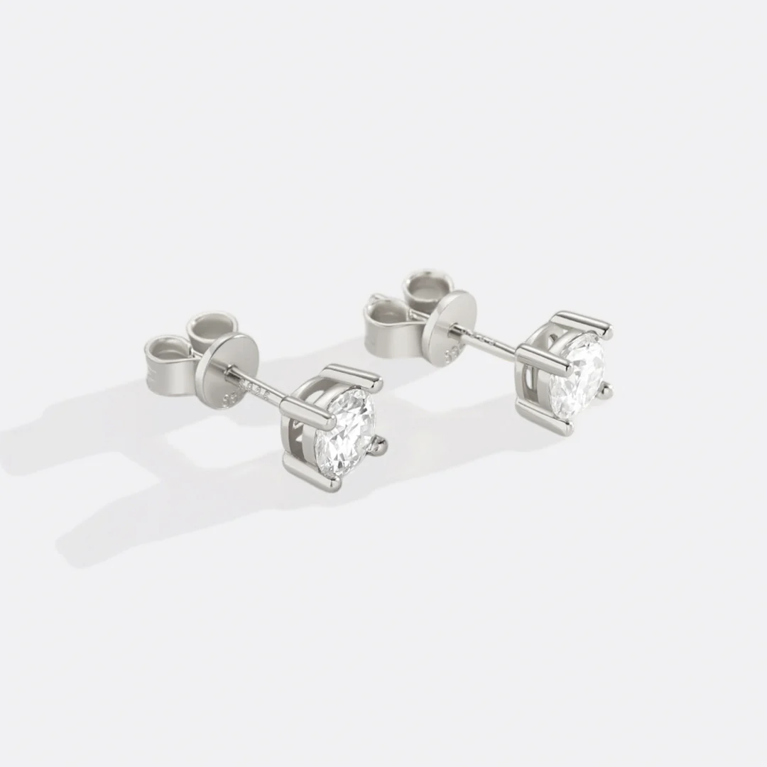 Classic Diamond Stud Earrings - Image 6