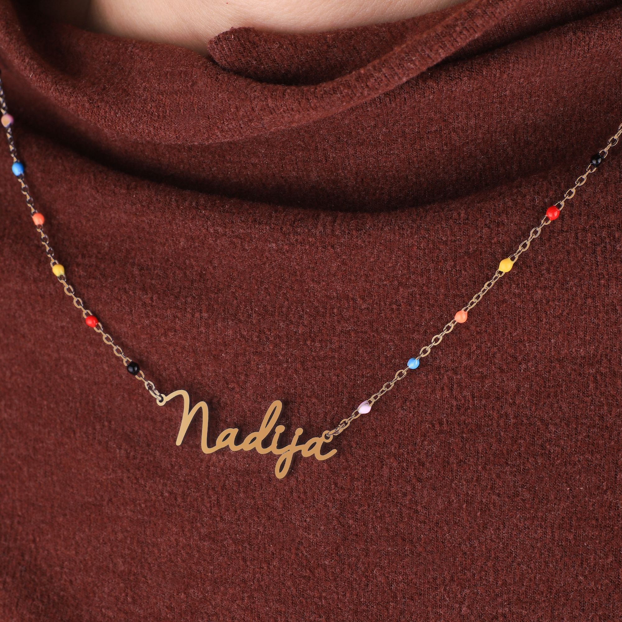 Colorful Beaded Fairy Name Necklace - Image 7