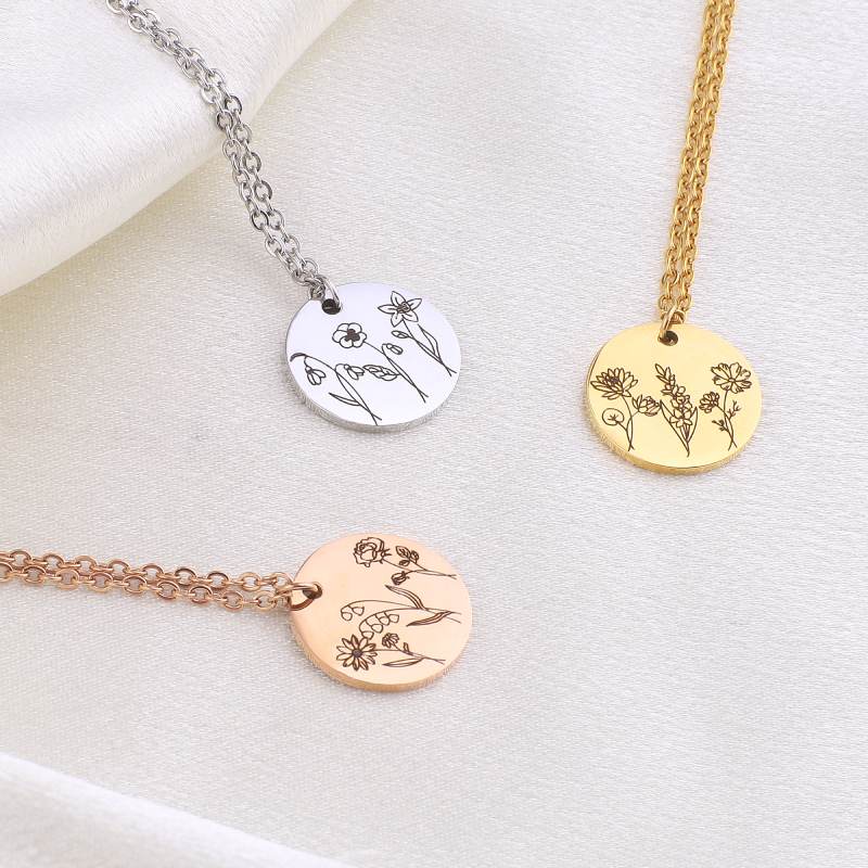 Birth Flower Bouquet Necklace - Image 12