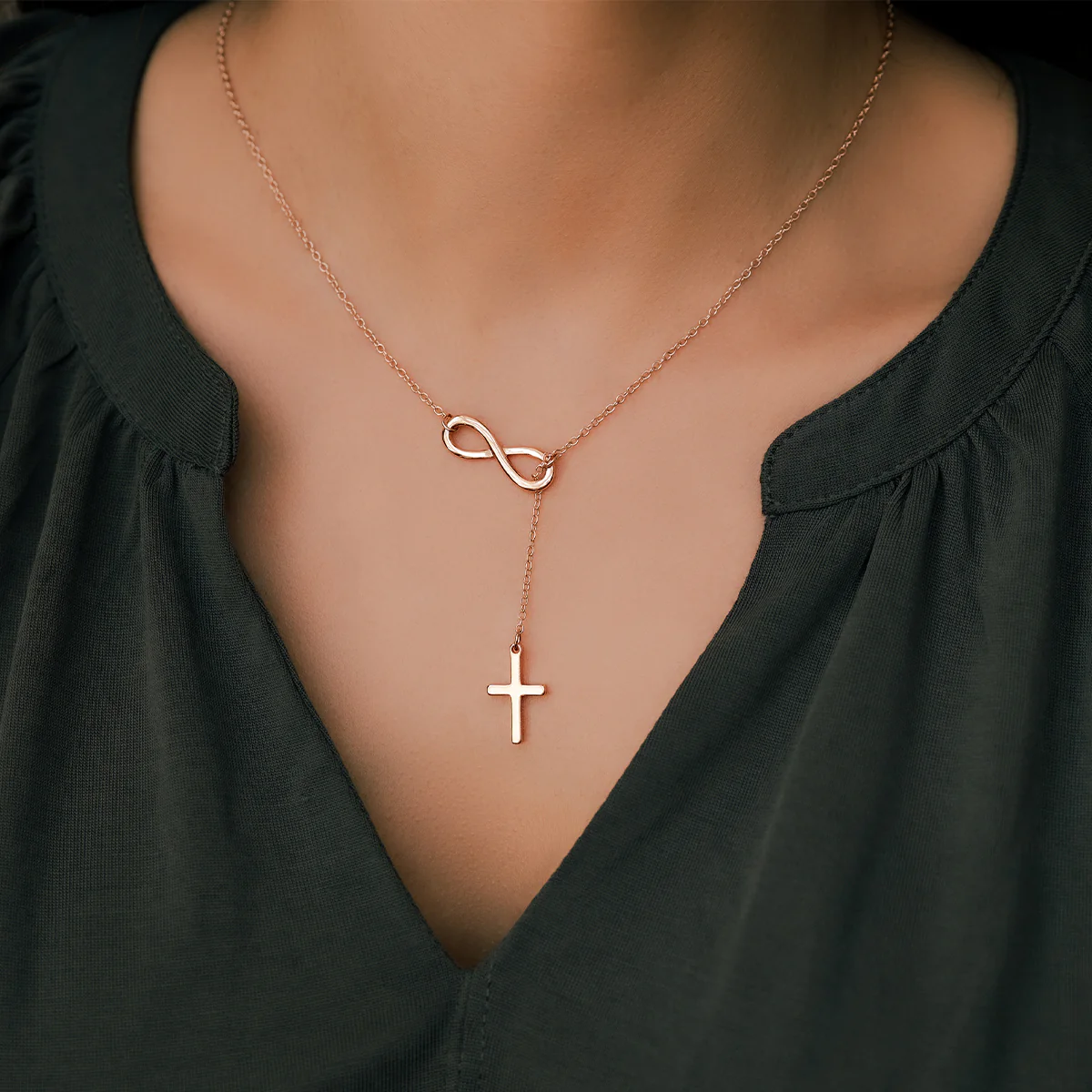 Infinity Cross Pendant Necklace - Image 12