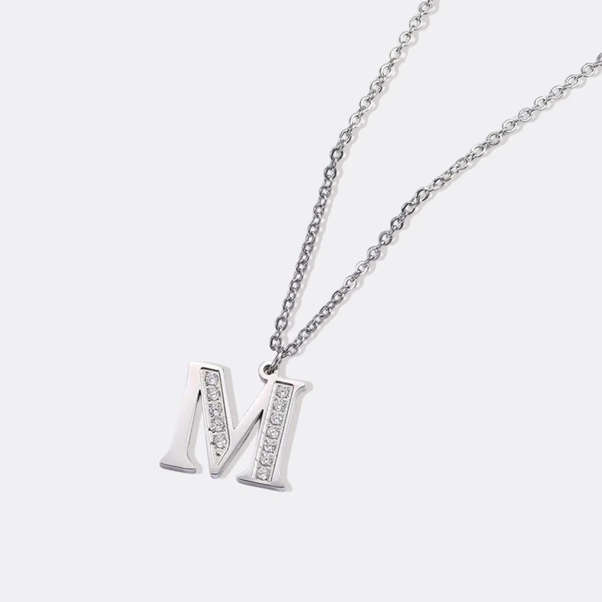 Crystal Accent Letter Satellite Necklace - Image 118