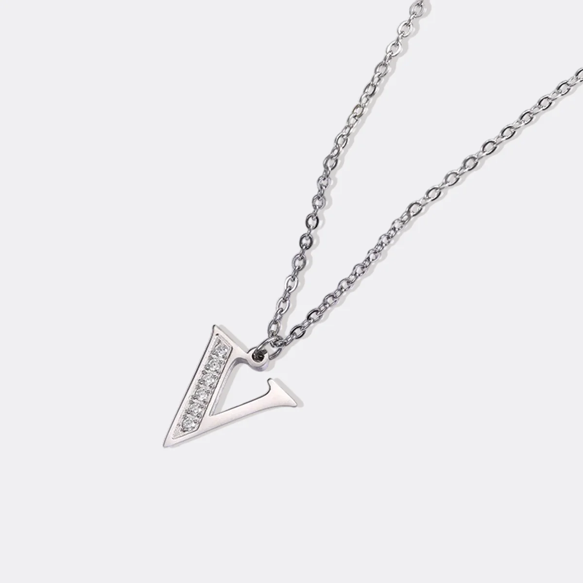 Crystal Accent Letter Satellite Necklace - Image 135