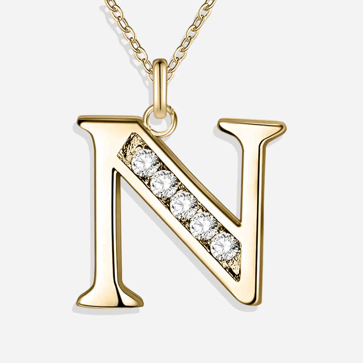 Crystal Accent Letter Satellite Necklace - Image 171