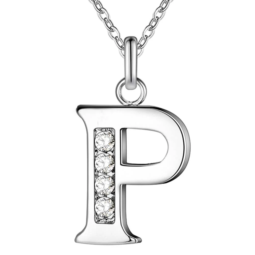 Crystal Accent Letter Satellite Necklace - Image 39