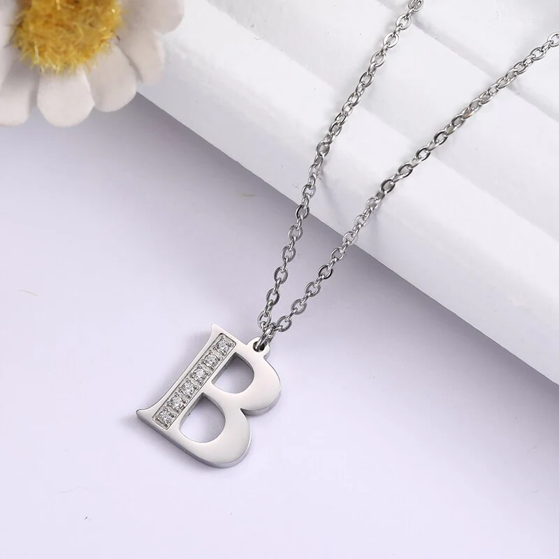 Crystal Accent Letter Satellite Necklace - Image 64