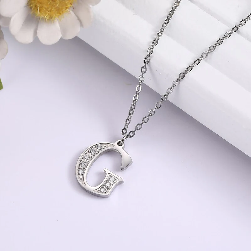 Crystal Accent Letter Satellite Necklace - Image 69