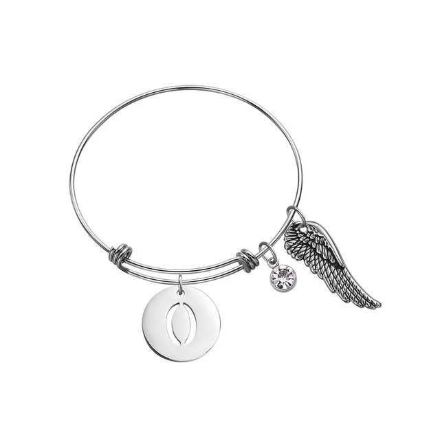Custom Initial Guardian Angel's Wing Bracelet - Image 13