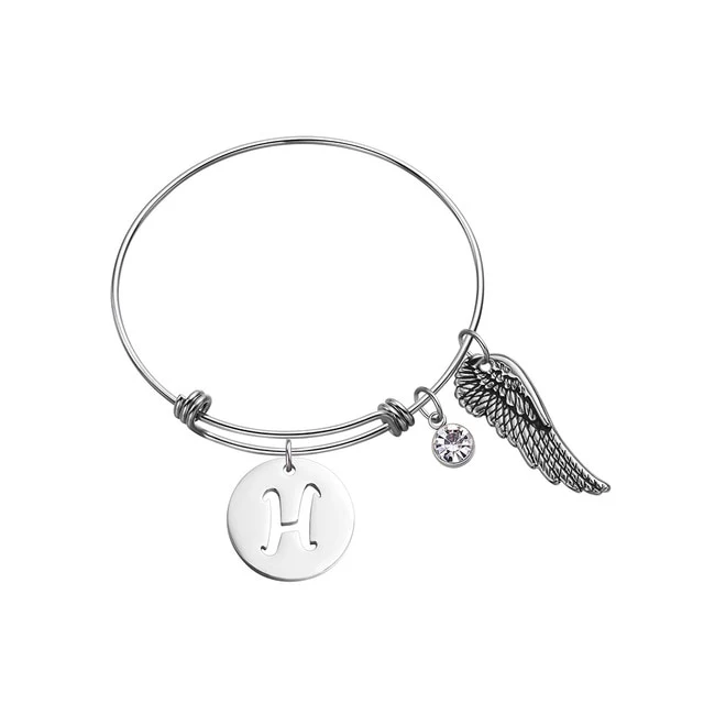 Custom Initial Guardian Angel's Wing Bracelet - Image 22