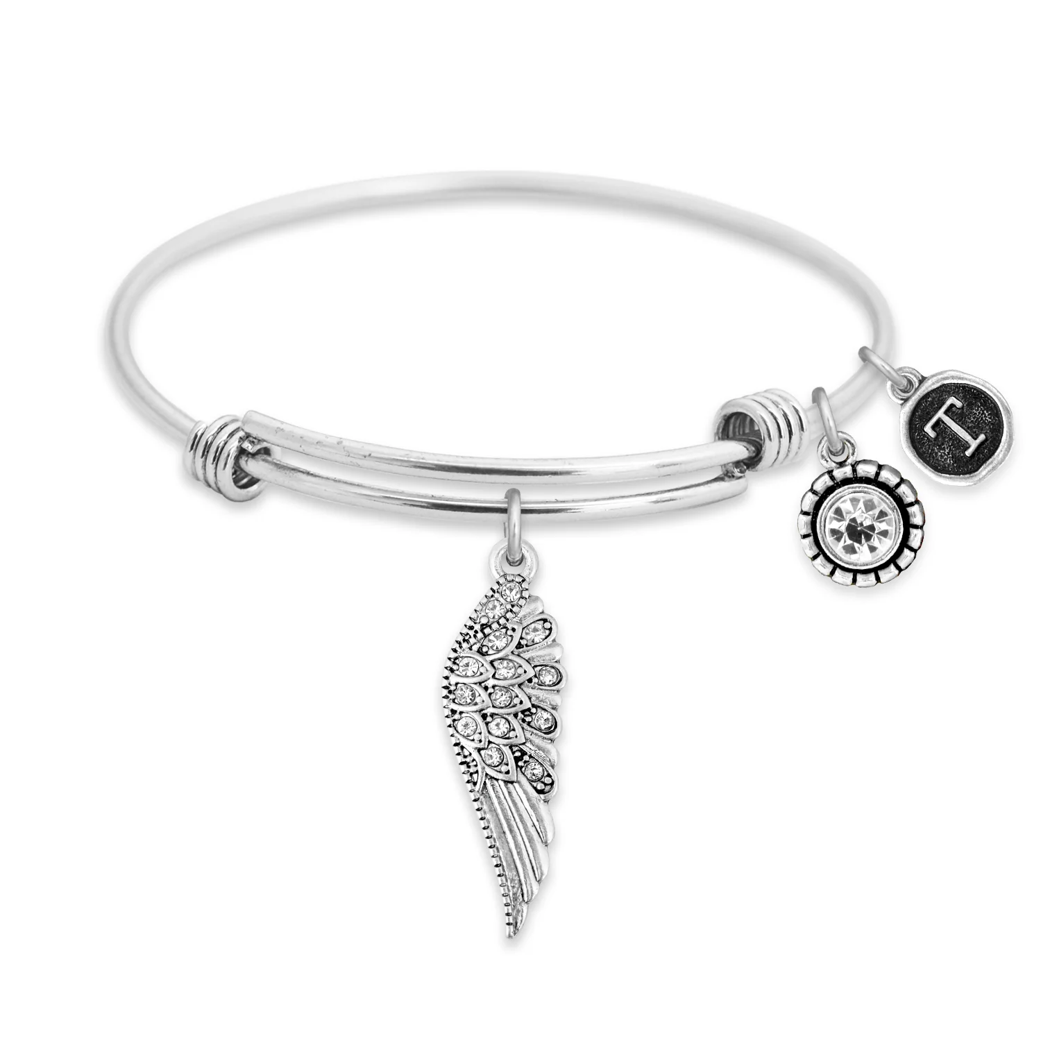 Custom Initial Guardian Angel's Wing Bracelet - Image 63