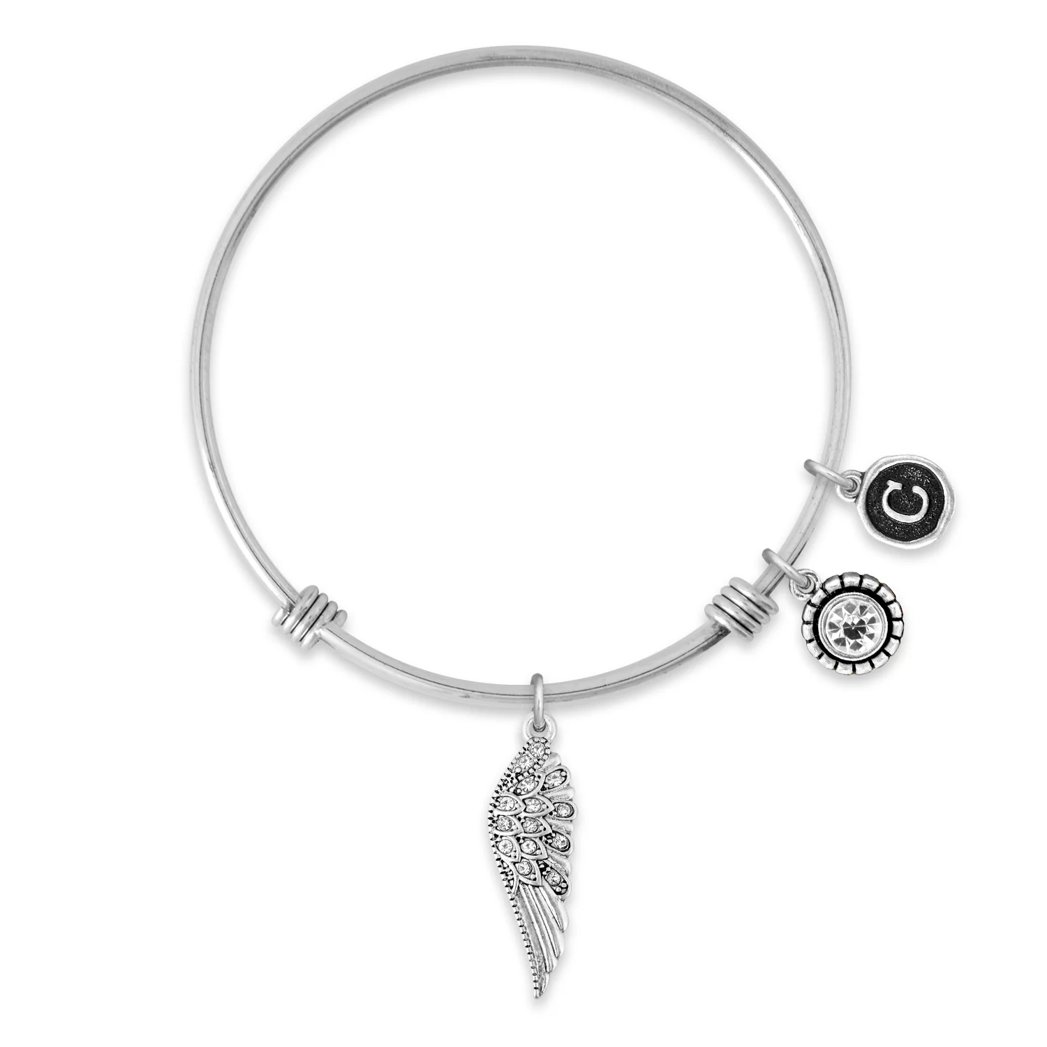 Custom Initial Guardian Angel's Wing Bracelet - Image 72
